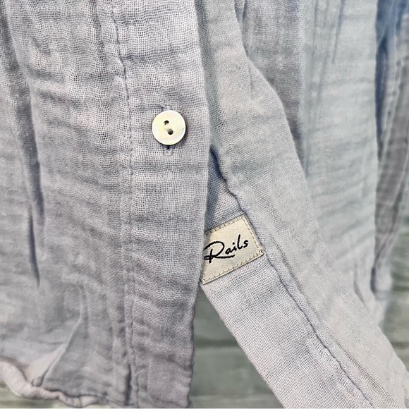 Rails Women’s L Ellis Bluebell Cotton Gauze Long Sleeve Button Up Blouse - Picture 7 of 13